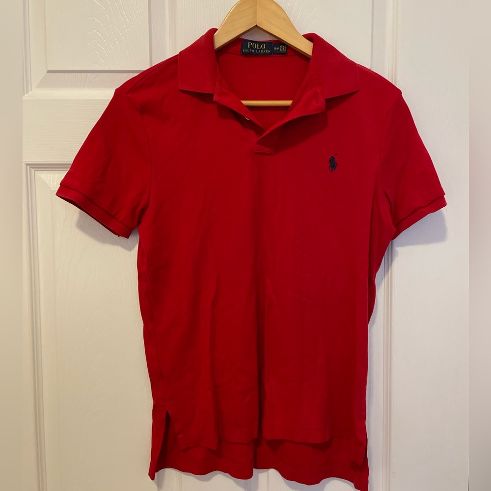 Men’s red Ralph Lauren polo